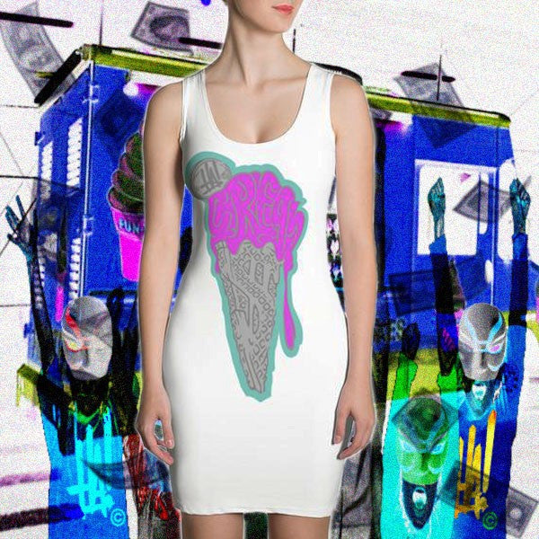 'CREAME' Cut & Sew Dress - Streetwear, Dress - Merchandise, Hella Sexy Dope - HSD, Hella Sexy Dope - Hella Sexy Dope