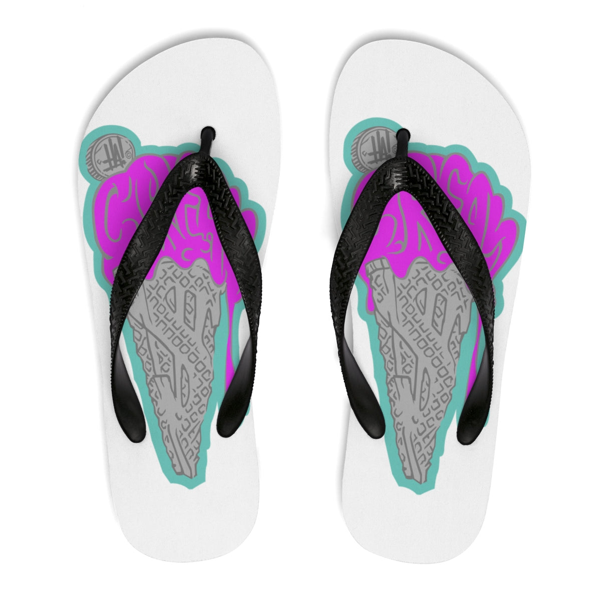 'CREAME' Unisex Flip-Flops - Streetwear, Shoes - Merchandise, Hella Sexy Dope - HSD, Hella Sexy Dope - Hella Sexy Dope