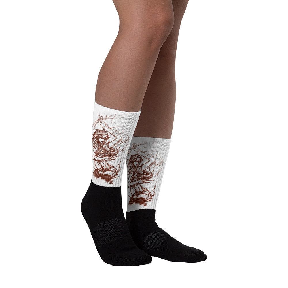 'Space-Girl' Black foot socks - Streetwear, Accessory - Merchandise, Hella Sexy Dope - HSD, Hella Sexy Dope - Hella Sexy Dope