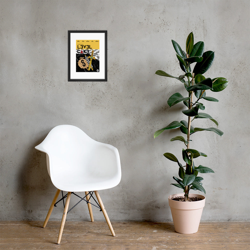 'L3v3l Cak3' Framed poster - Streetwear, Print - Merchandise, Hella Sexy Dope - HSD, Hella Sexy Dope - Hella Sexy Dope