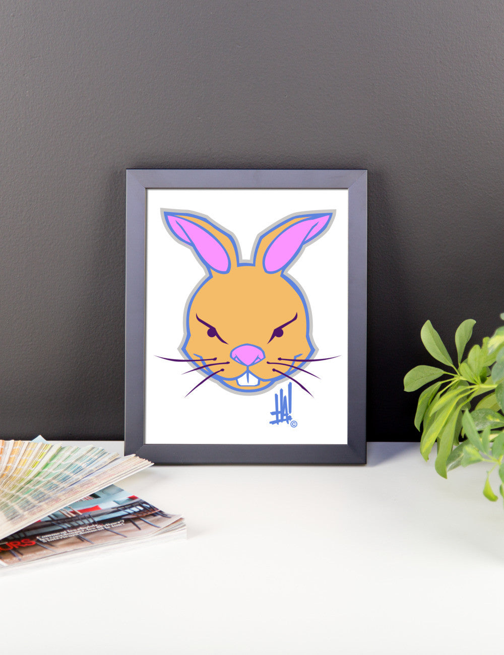 'RabbitBRAND' Framed poster - Streetwear, Print - Merchandise, Hella Sexy Dope - HSD, Hella Sexy Dope - Hella Sexy Dope