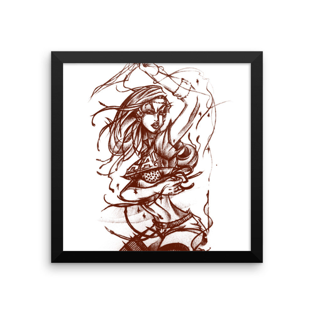 'Space-Girl' Framed photo paper poster - Streetwear, Print - Merchandise, Hella Sexy Dope - HSD, Hella Sexy Dope - Hella Sexy Dope