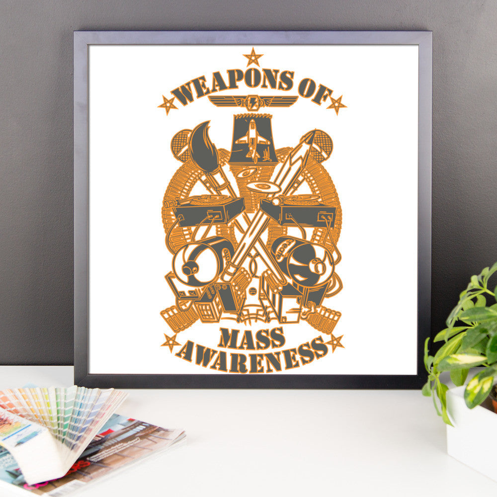 'Weapons of Mass Awareness' Framed poster - Streetwear, Print - Merchandise, Hella Sexy Dope - HSD, Hella Sexy Dope - Hella Sexy Dope