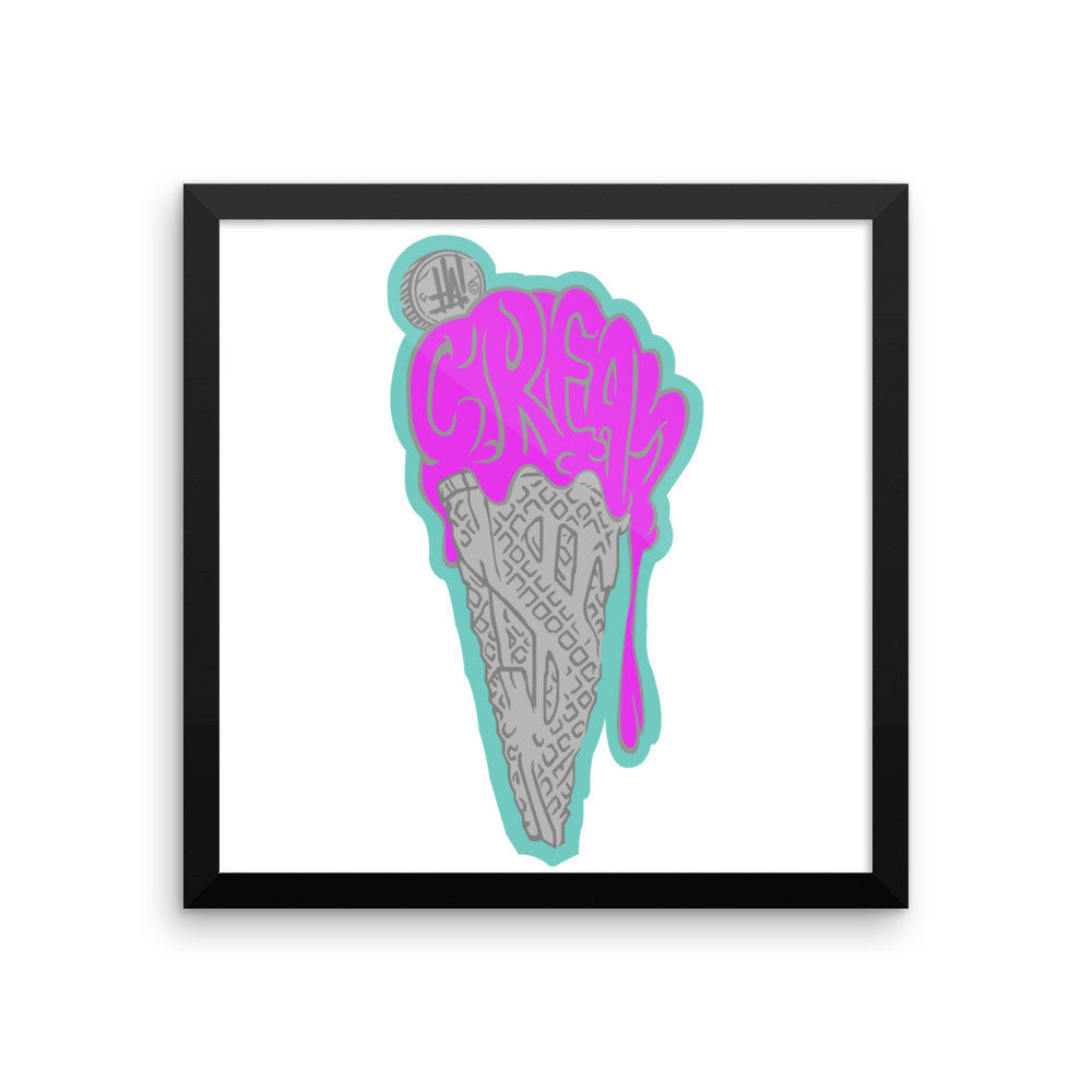 'CREAME' Framed poster - Streetwear, Print - Merchandise, Hella Sexy Dope - HSD, Hella Sexy Dope - Hella Sexy Dope