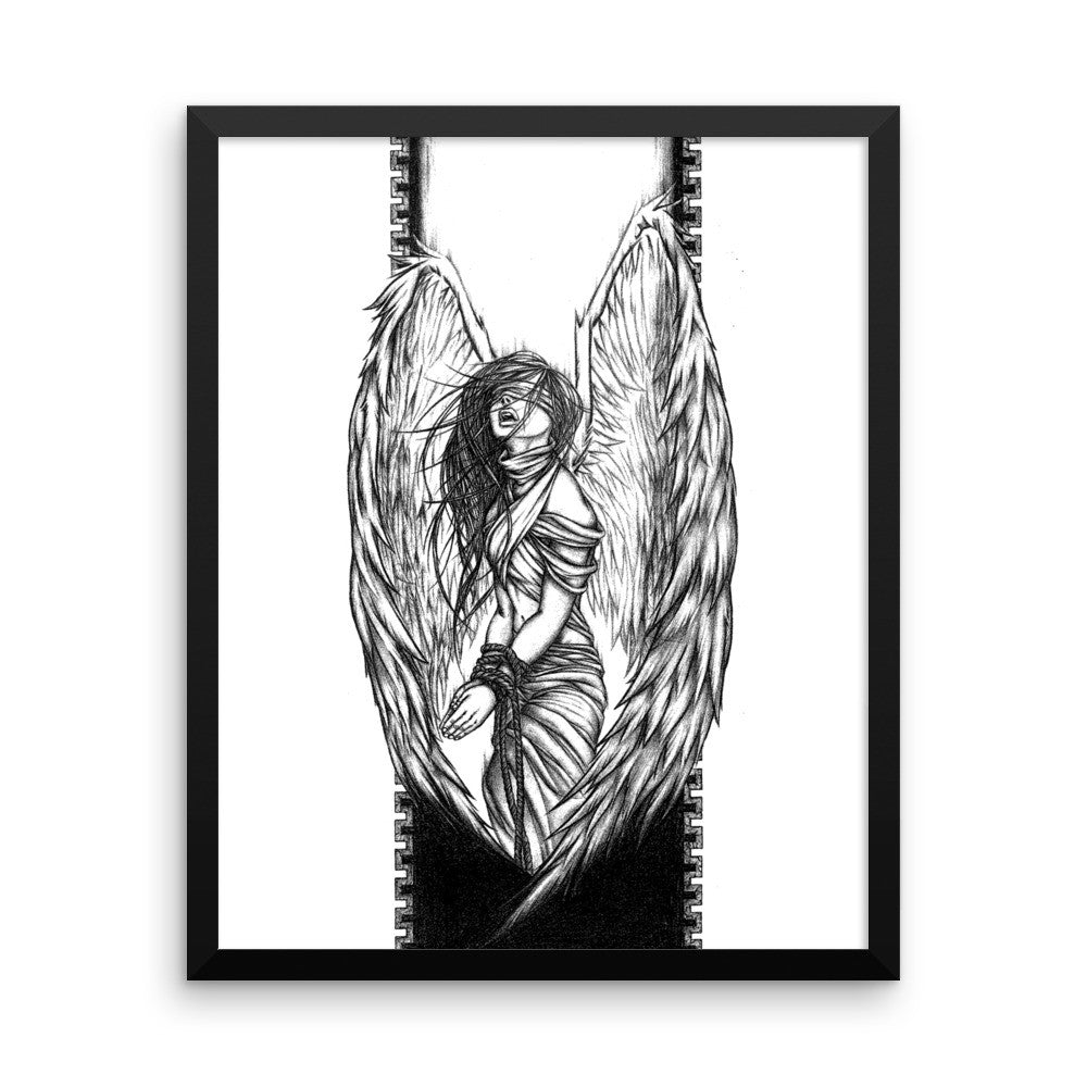 'Fallen Angel' Framed photo paper poster - Streetwear, Print - Merchandise, Hella Sexy Dope - HSD, Hella Sexy Dope - Hella Sexy Dope