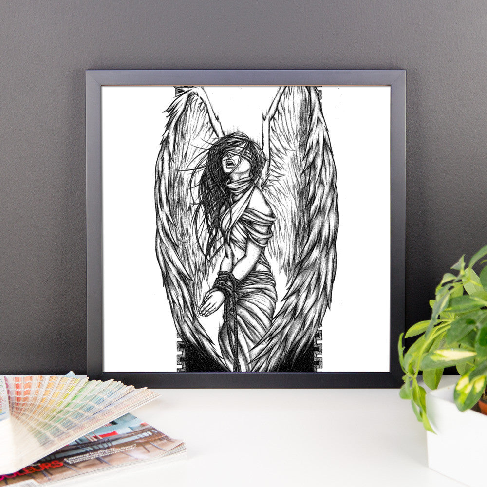 'Fallen Angel' Framed photo paper poster - Streetwear, Print - Merchandise, Hella Sexy Dope - HSD, Hella Sexy Dope - Hella Sexy Dope