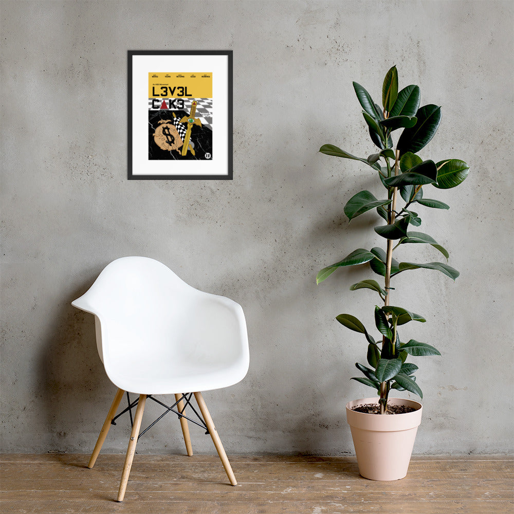 'L3v3l Cak3' Framed poster - Streetwear, Print - Merchandise, Hella Sexy Dope - HSD, Hella Sexy Dope - Hella Sexy Dope