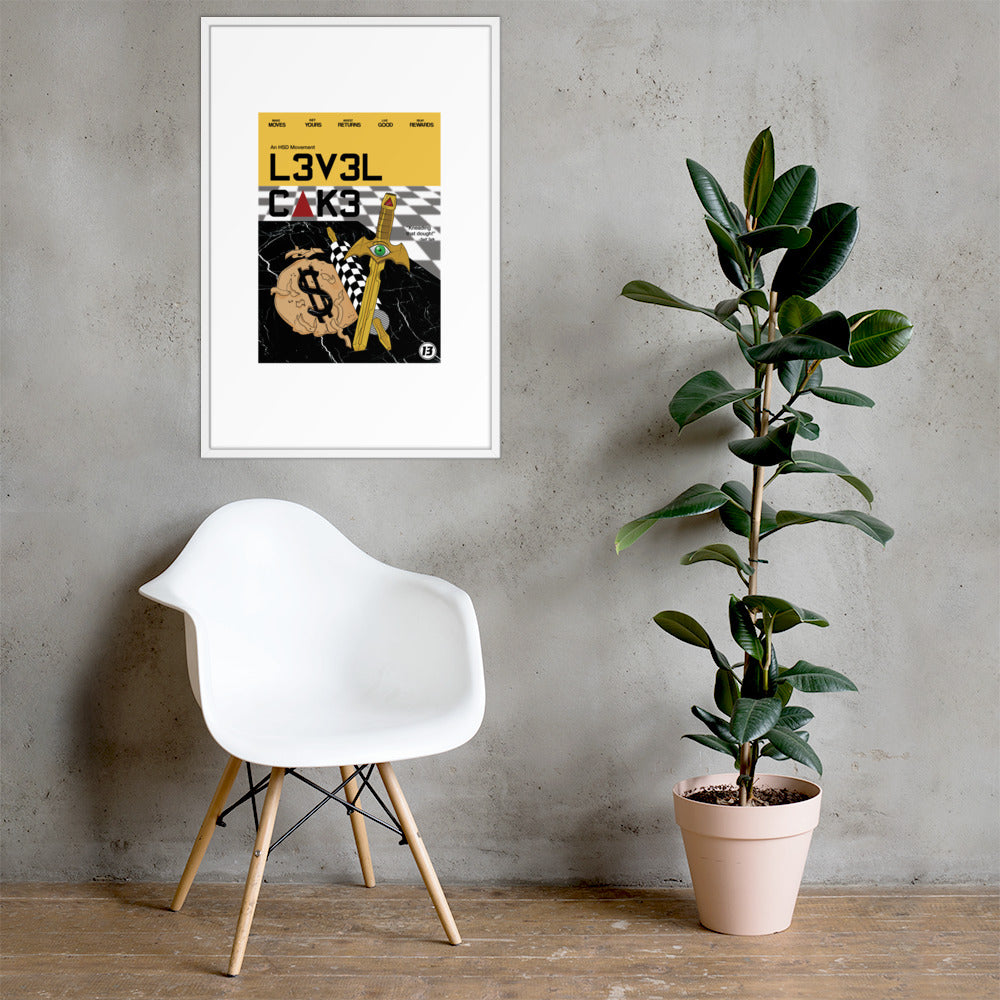 'L3v3l Cak3' Framed poster - Streetwear, Print - Merchandise, Hella Sexy Dope - HSD, Hella Sexy Dope - Hella Sexy Dope
