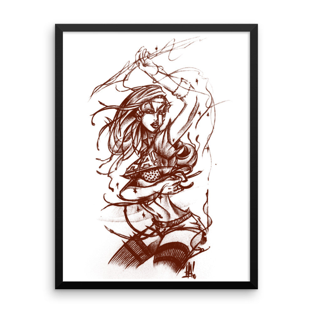 'Space-Girl' Framed photo paper poster - Streetwear, Print - Merchandise, Hella Sexy Dope - HSD, Hella Sexy Dope - Hella Sexy Dope
