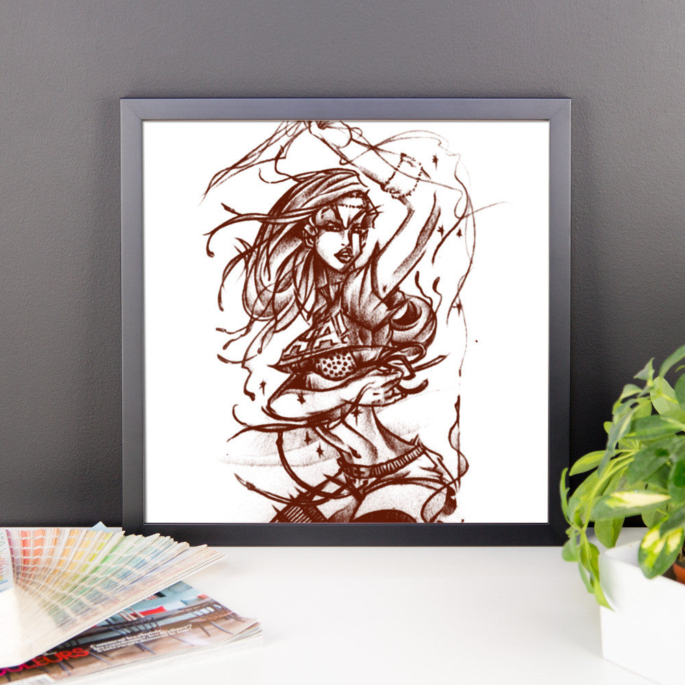 'Space-Girl' Framed photo paper poster - Streetwear, Print - Merchandise, Hella Sexy Dope - HSD, Hella Sexy Dope - Hella Sexy Dope
