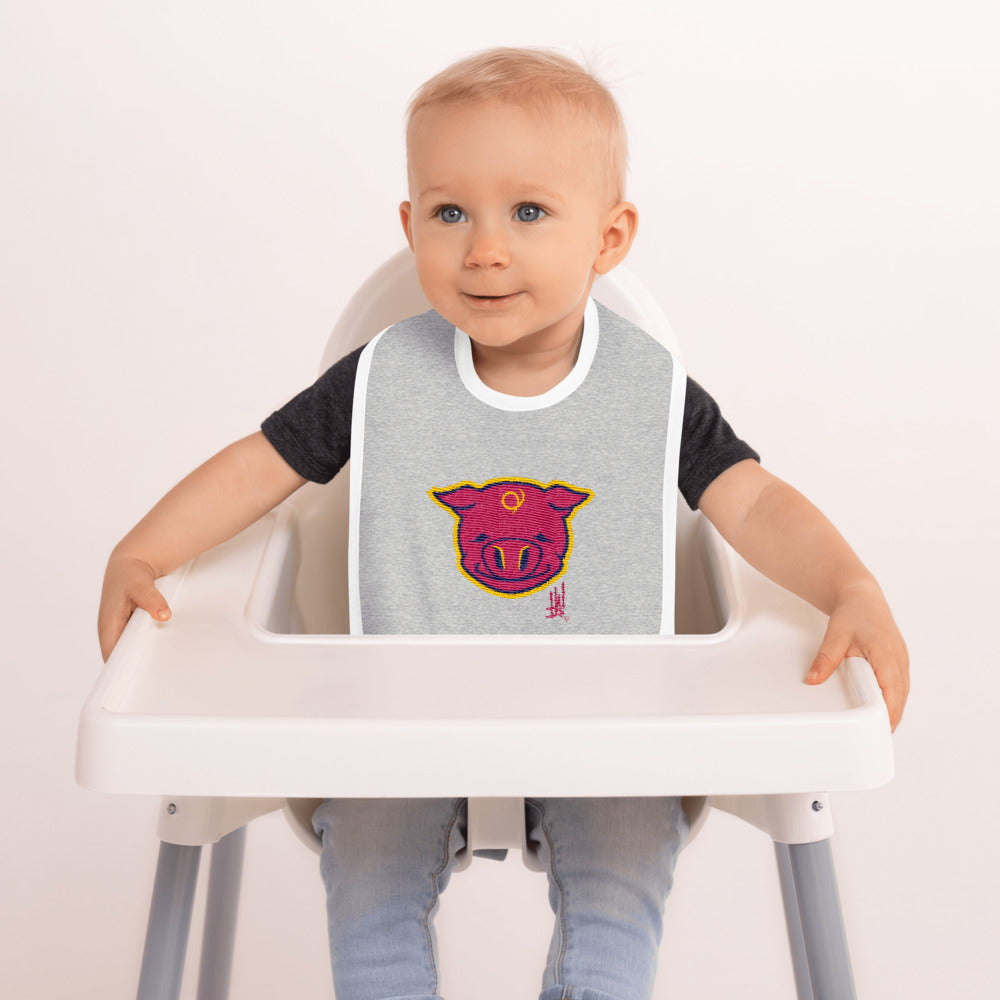 'PigBRAND' Embroidered Baby Bib - Streetwear, Accessory - Merchandise, Hella Sexy Dope - HSD, Hella Sexy Dope - Hella Sexy Dope