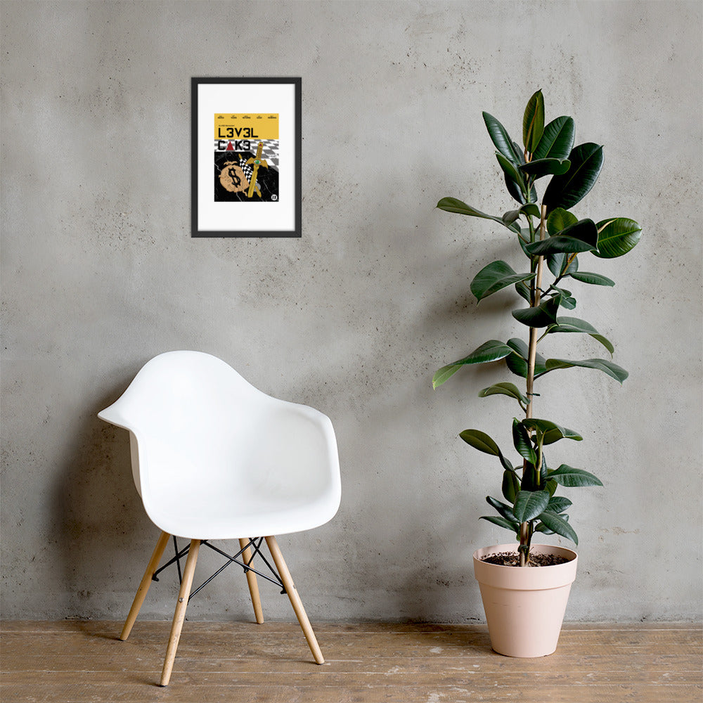 'L3v3l Cak3' Framed poster - Streetwear, Print - Merchandise, Hella Sexy Dope - HSD, Hella Sexy Dope - Hella Sexy Dope