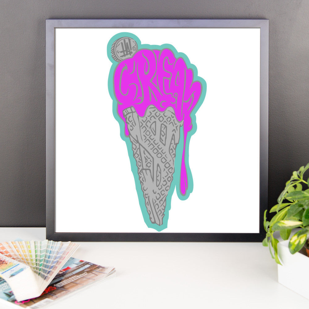 'CREAME' Framed poster - Streetwear, Print - Merchandise, Hella Sexy Dope - HSD, Hella Sexy Dope - Hella Sexy Dope