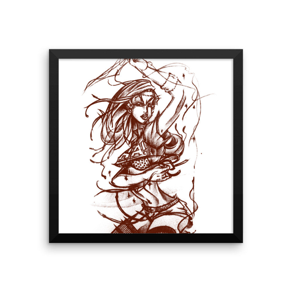 'Space-Girl' Framed photo paper poster - Streetwear, Print - Merchandise, Hella Sexy Dope - HSD, Hella Sexy Dope - Hella Sexy Dope