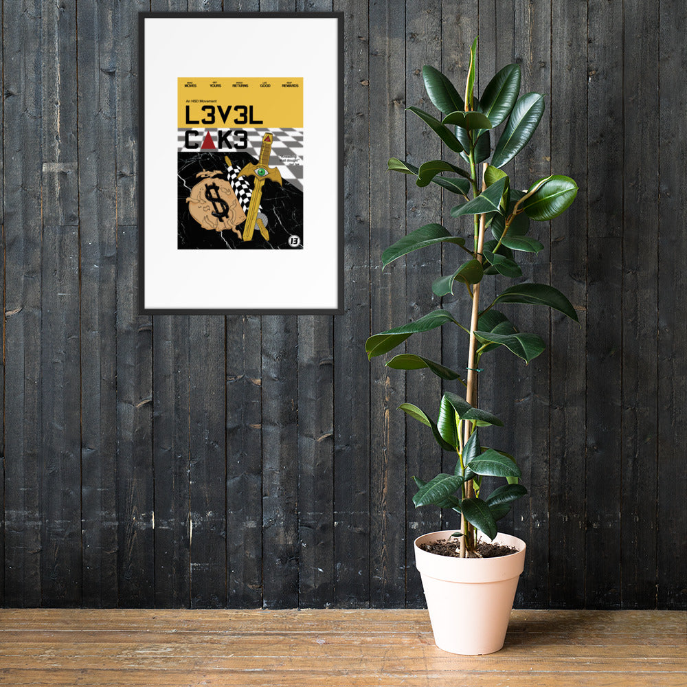 'L3v3l Cak3' Framed poster - Streetwear, Print - Merchandise, Hella Sexy Dope - HSD, Hella Sexy Dope - Hella Sexy Dope