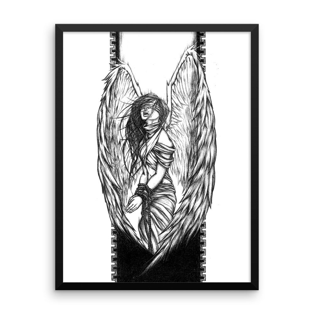 'Fallen Angel' Framed photo paper poster - Streetwear, Print - Merchandise, Hella Sexy Dope - HSD, Hella Sexy Dope - Hella Sexy Dope
