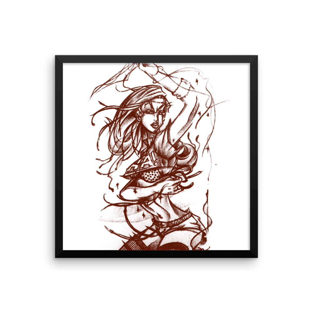 'Space-Girl' Framed photo paper poster - Streetwear, Print - Merchandise, Hella Sexy Dope - HSD, Hella Sexy Dope - Hella Sexy Dope