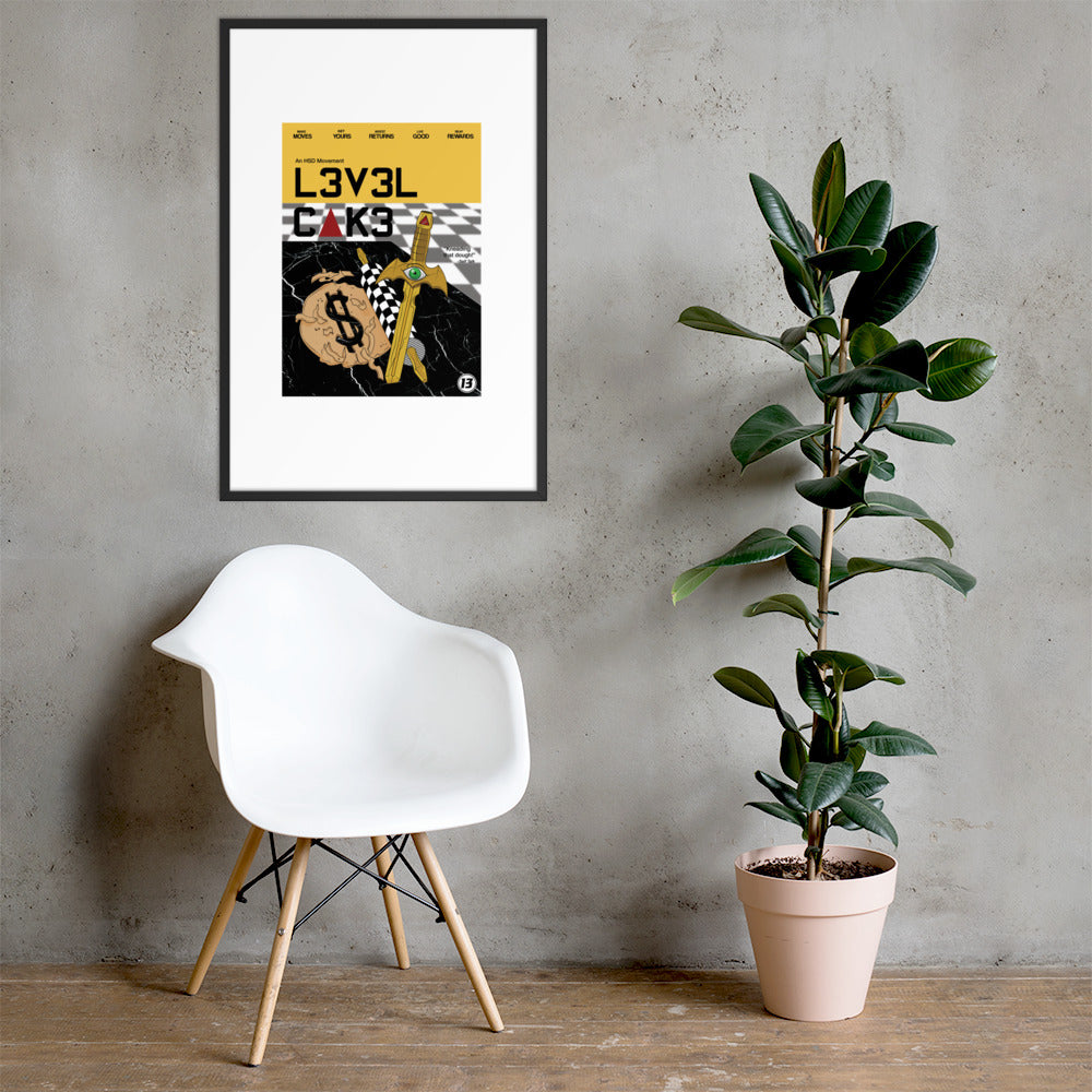 'L3v3l Cak3' Framed poster - Streetwear, Print - Merchandise, Hella Sexy Dope - HSD, Hella Sexy Dope - Hella Sexy Dope