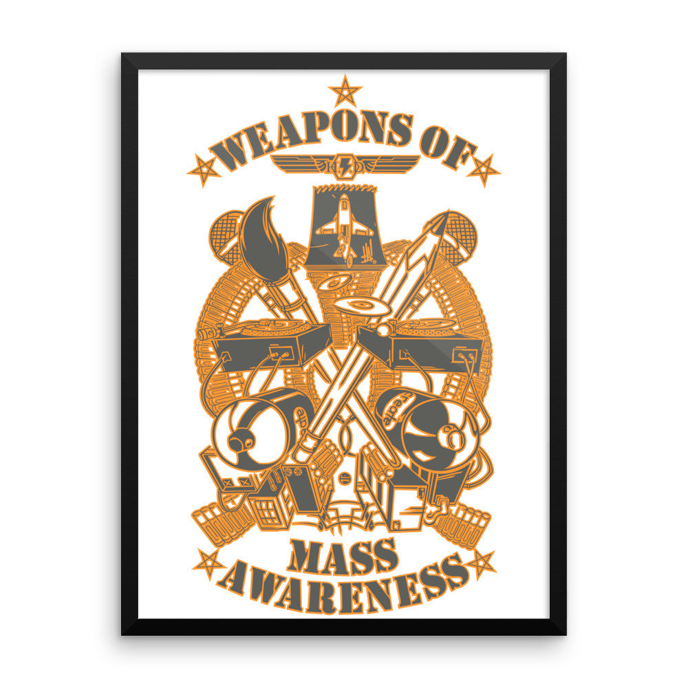 'Weapons of Mass Awareness' Framed poster - Streetwear, Print - Merchandise, Hella Sexy Dope - HSD, Hella Sexy Dope - Hella Sexy Dope