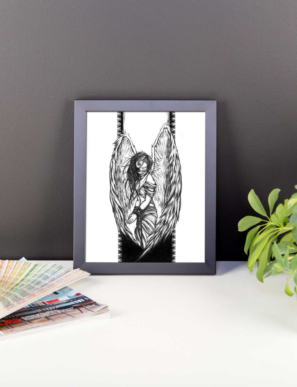 'Fallen Angel' Framed photo paper poster - Streetwear, Print - Merchandise, Hella Sexy Dope - HSD, Hella Sexy Dope - Hella Sexy Dope