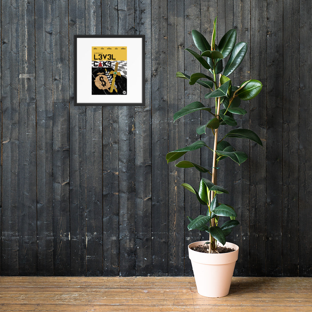 'L3v3l Cak3' Framed poster - Streetwear, Print - Merchandise, Hella Sexy Dope - HSD, Hella Sexy Dope - Hella Sexy Dope