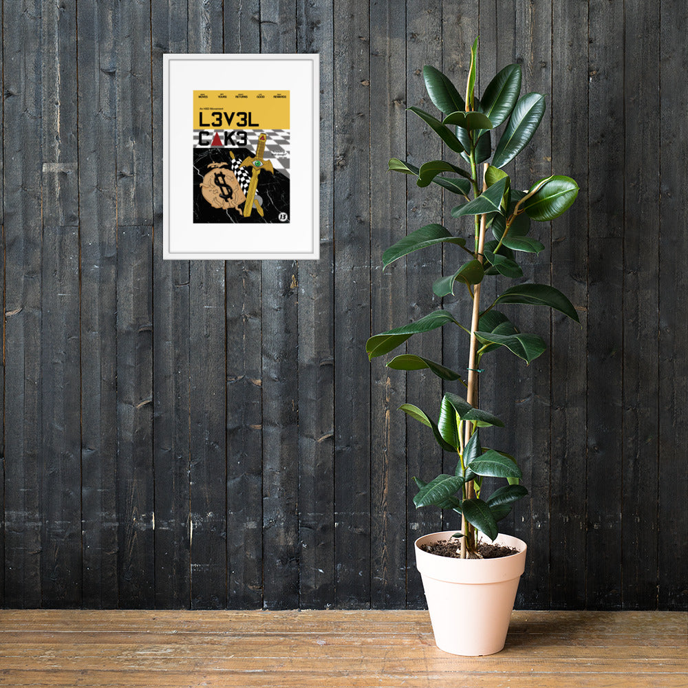 'L3v3l Cak3' Framed poster - Streetwear, Print - Merchandise, Hella Sexy Dope - HSD, Hella Sexy Dope - Hella Sexy Dope