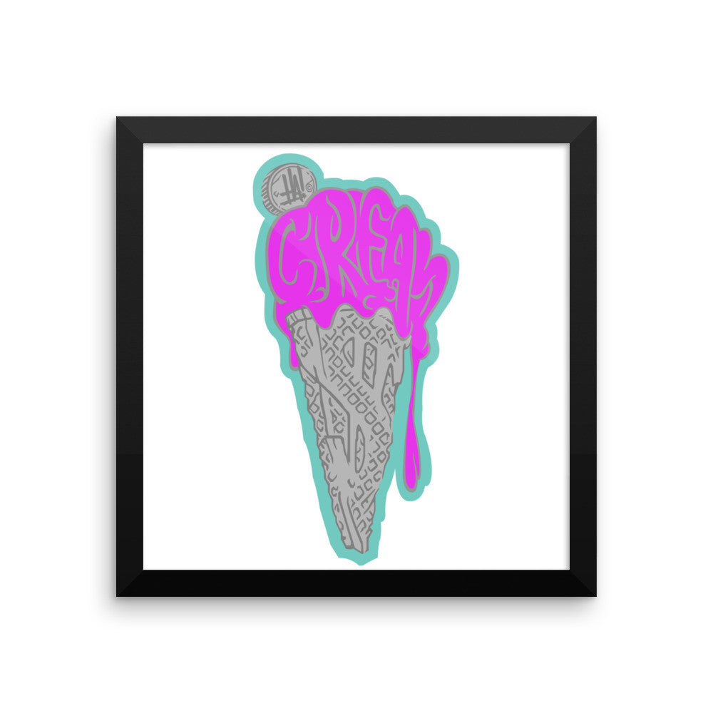 'CREAME' Framed poster - Streetwear, Print - Merchandise, Hella Sexy Dope - HSD, Hella Sexy Dope - Hella Sexy Dope