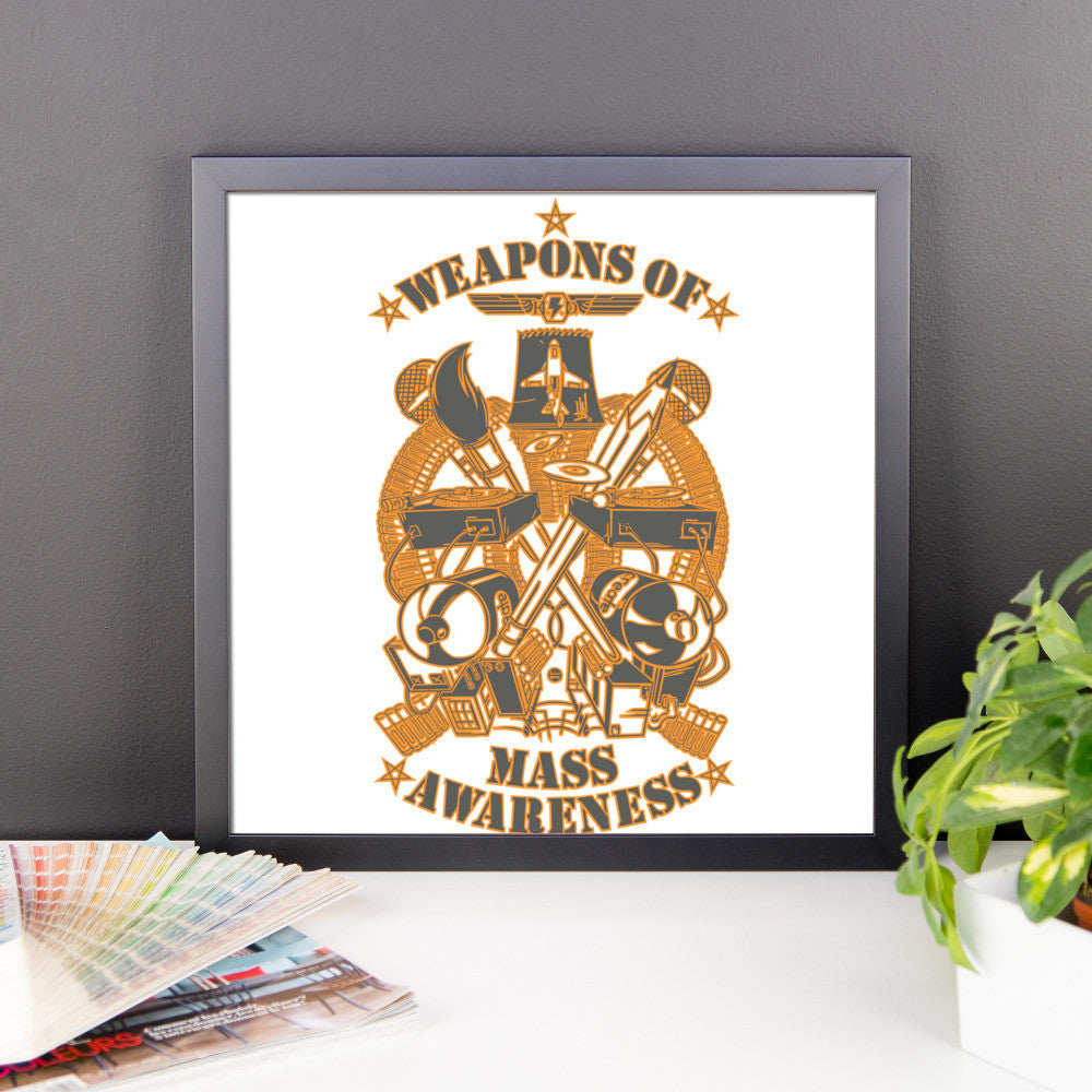 'Weapons of Mass Awareness' Framed poster - Streetwear, Print - Merchandise, Hella Sexy Dope - HSD, Hella Sexy Dope - Hella Sexy Dope