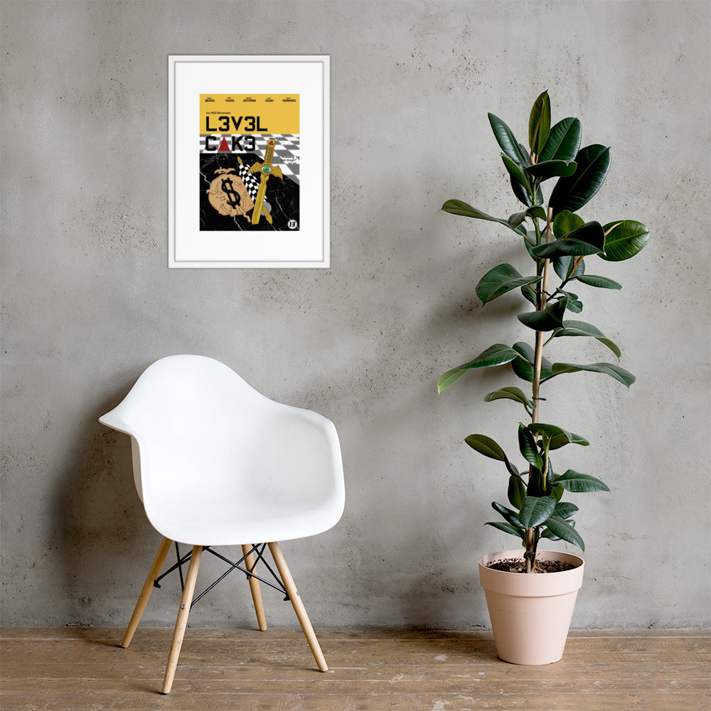 'L3v3l Cak3' Framed poster - Streetwear, Print - Merchandise, Hella Sexy Dope - HSD, Hella Sexy Dope - Hella Sexy Dope