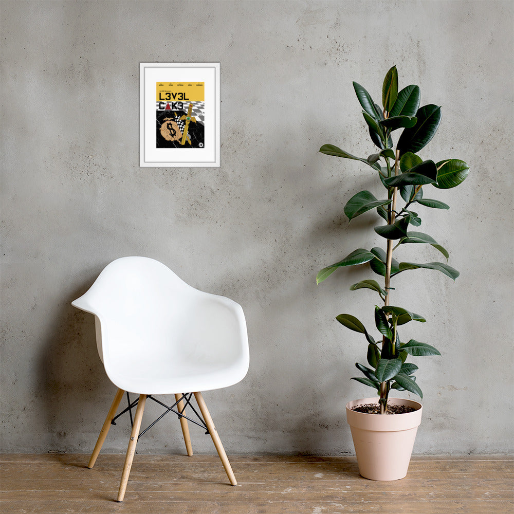 'L3v3l Cak3' Framed poster - Streetwear, Print - Merchandise, Hella Sexy Dope - HSD, Hella Sexy Dope - Hella Sexy Dope