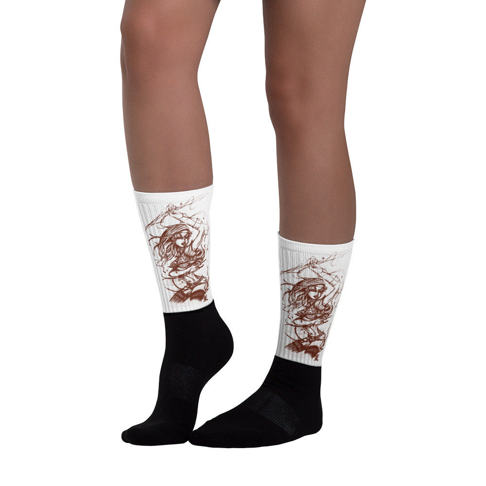'Space-Girl' Black foot socks - Streetwear, Accessory - Merchandise, Hella Sexy Dope - HSD, Hella Sexy Dope - Hella Sexy Dope