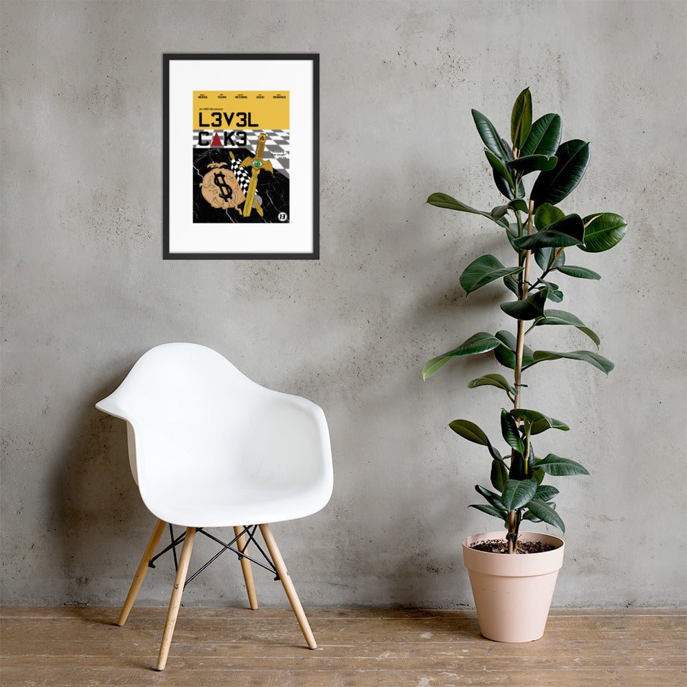 'L3v3l Cak3' Framed poster - Streetwear, Print - Merchandise, Hella Sexy Dope - HSD, Hella Sexy Dope - Hella Sexy Dope