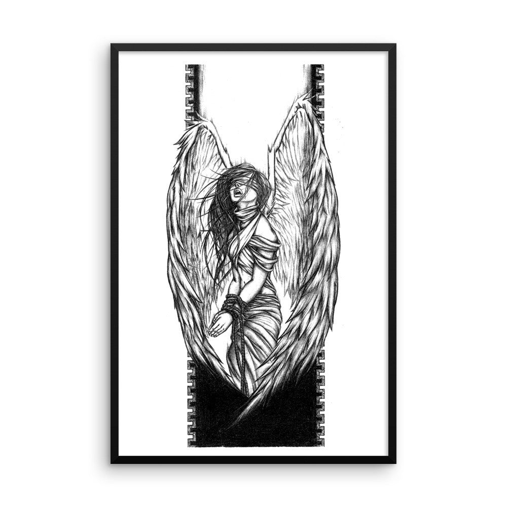 'Fallen Angel' Framed photo paper poster - Streetwear, Print - Merchandise, Hella Sexy Dope - HSD, Hella Sexy Dope - Hella Sexy Dope