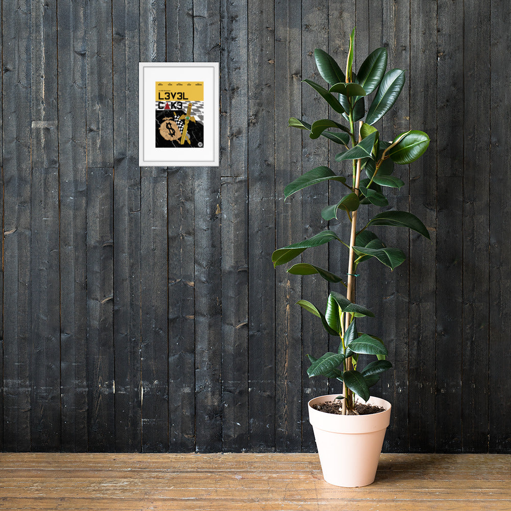 'L3v3l Cak3' Framed poster - Streetwear, Print - Merchandise, Hella Sexy Dope - HSD, Hella Sexy Dope - Hella Sexy Dope