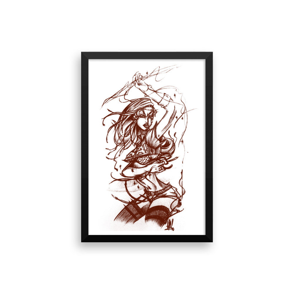 'Space-Girl' Framed photo paper poster - Streetwear, Print - Merchandise, Hella Sexy Dope - HSD, Hella Sexy Dope - Hella Sexy Dope