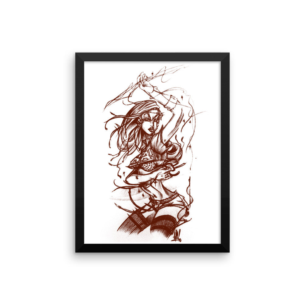 'Space-Girl' Framed photo paper poster - Streetwear, Print - Merchandise, Hella Sexy Dope - HSD, Hella Sexy Dope - Hella Sexy Dope