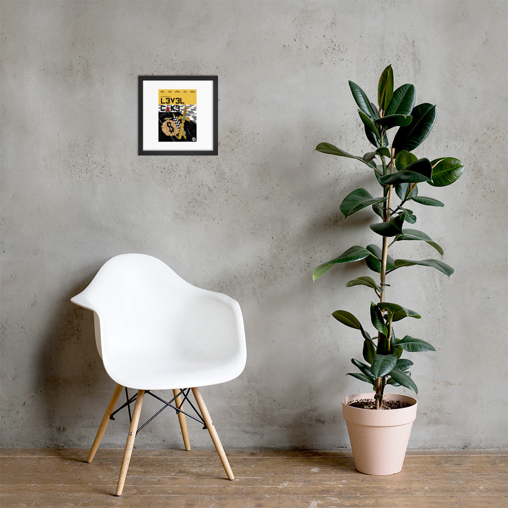 'L3v3l Cak3' Framed poster - Streetwear, Print - Merchandise, Hella Sexy Dope - HSD, Hella Sexy Dope - Hella Sexy Dope