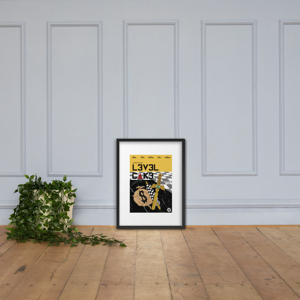 'L3v3l Cak3' Framed poster - Streetwear, Print - Merchandise, Hella Sexy Dope - HSD, Hella Sexy Dope - Hella Sexy Dope