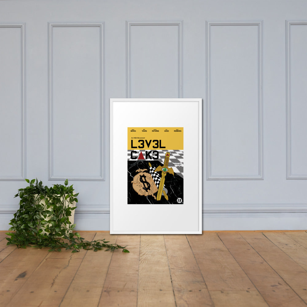 'L3v3l Cak3' Framed poster - Streetwear, Print - Merchandise, Hella Sexy Dope - HSD, Hella Sexy Dope - Hella Sexy Dope