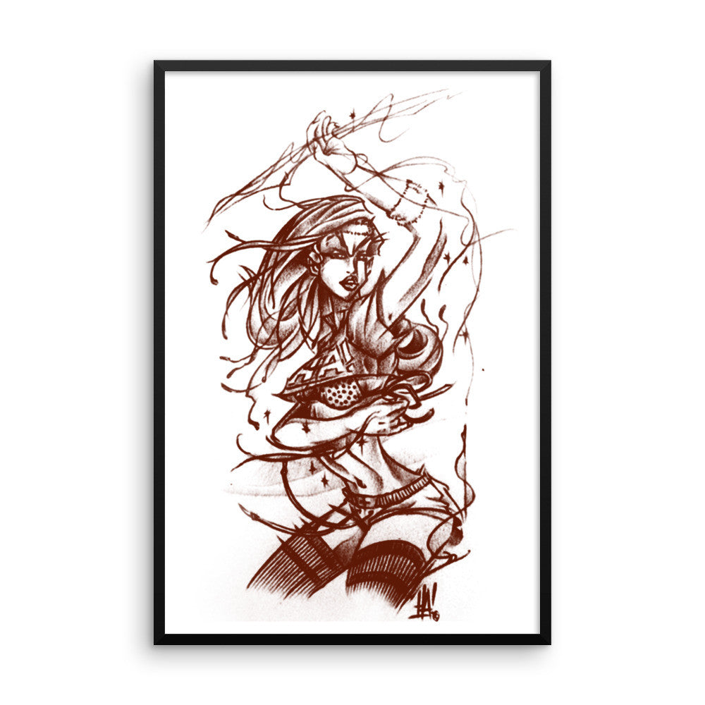 'Space-Girl' Framed photo paper poster - Streetwear, Print - Merchandise, Hella Sexy Dope - HSD, Hella Sexy Dope - Hella Sexy Dope