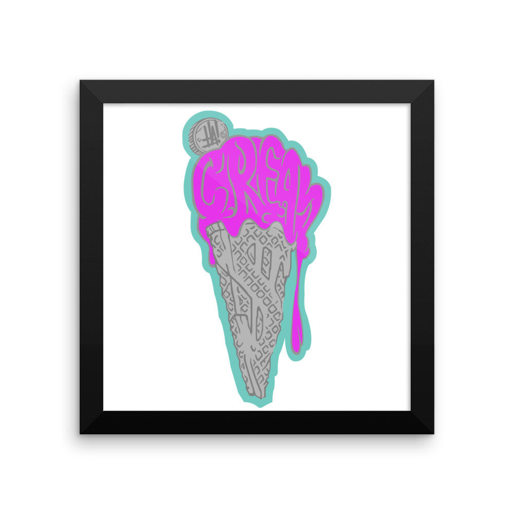 'CREAME' Framed poster - Streetwear, Print - Merchandise, Hella Sexy Dope - HSD, Hella Sexy Dope - Hella Sexy Dope
