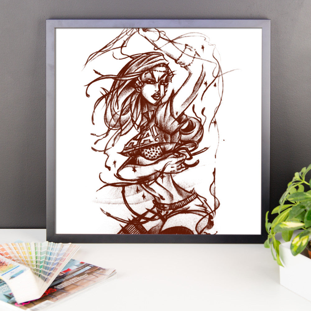 'Space-Girl' Framed photo paper poster - Streetwear, Print - Merchandise, Hella Sexy Dope - HSD, Hella Sexy Dope - Hella Sexy Dope