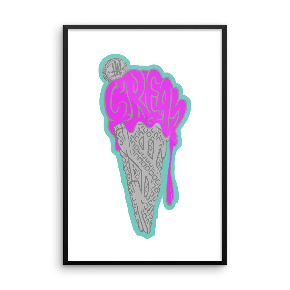 'CREAME' Framed poster - Streetwear, Print - Merchandise, Hella Sexy Dope - HSD, Hella Sexy Dope - Hella Sexy Dope