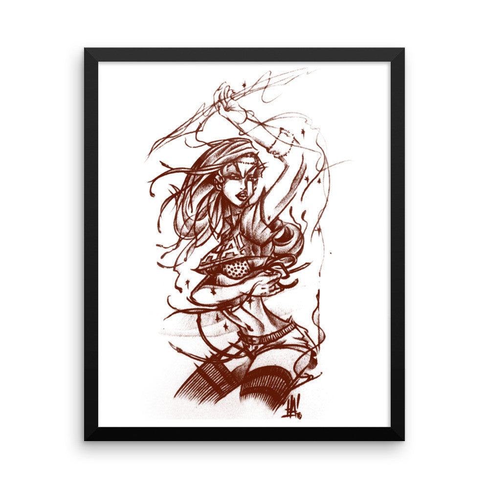 'Space-Girl' Framed photo paper poster - Streetwear, Print - Merchandise, Hella Sexy Dope - HSD, Hella Sexy Dope - Hella Sexy Dope