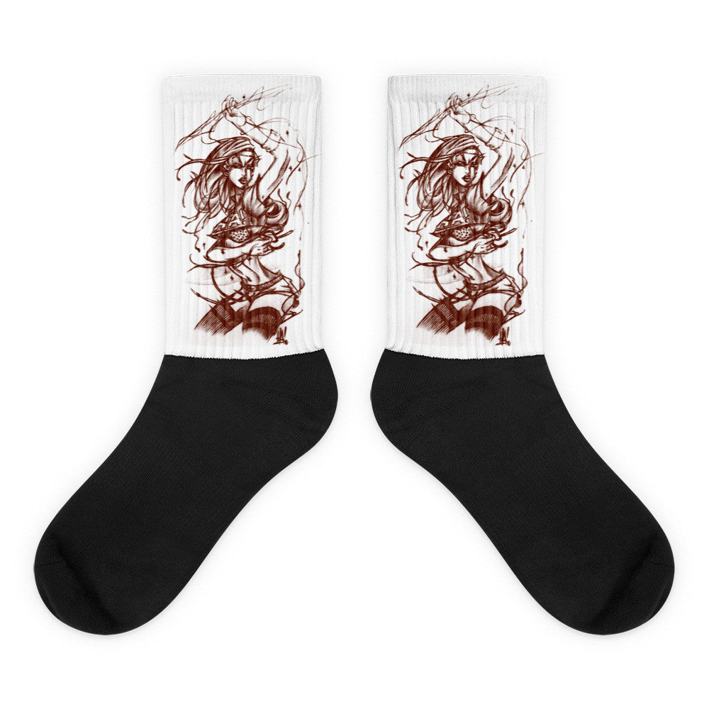 'Space-Girl' Black foot socks - Streetwear, Accessory - Merchandise, Hella Sexy Dope - HSD, Hella Sexy Dope - Hella Sexy Dope