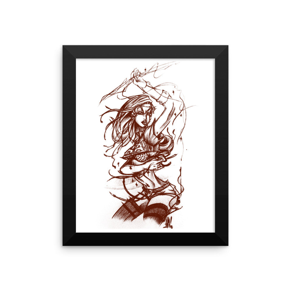 'Space-Girl' Framed photo paper poster - Streetwear, Print - Merchandise, Hella Sexy Dope - HSD, Hella Sexy Dope - Hella Sexy Dope