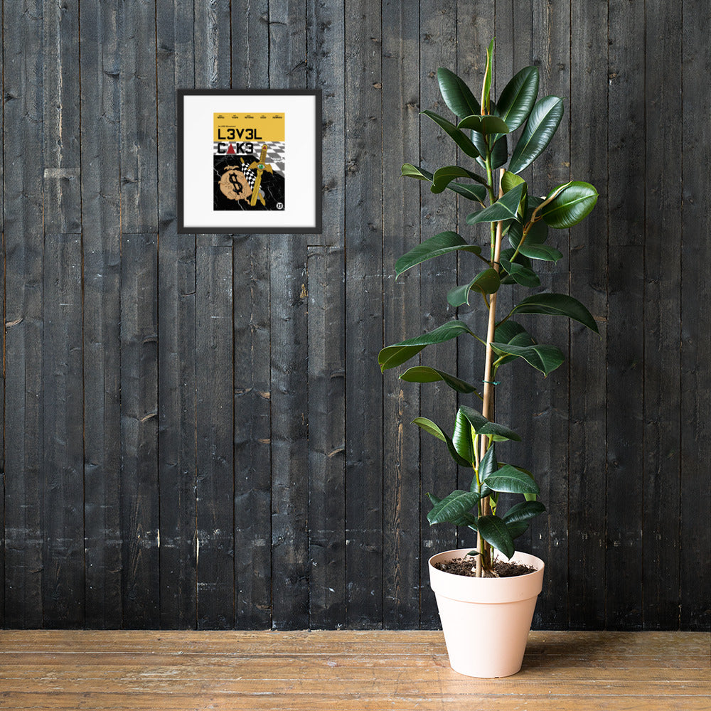 'L3v3l Cak3' Framed poster - Streetwear, Print - Merchandise, Hella Sexy Dope - HSD, Hella Sexy Dope - Hella Sexy Dope