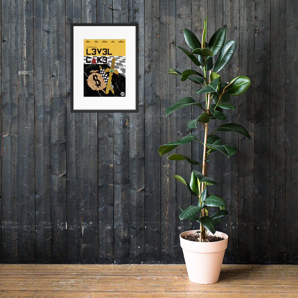 'L3v3l Cak3' Framed poster - Streetwear, Print - Merchandise, Hella Sexy Dope - HSD, Hella Sexy Dope - Hella Sexy Dope