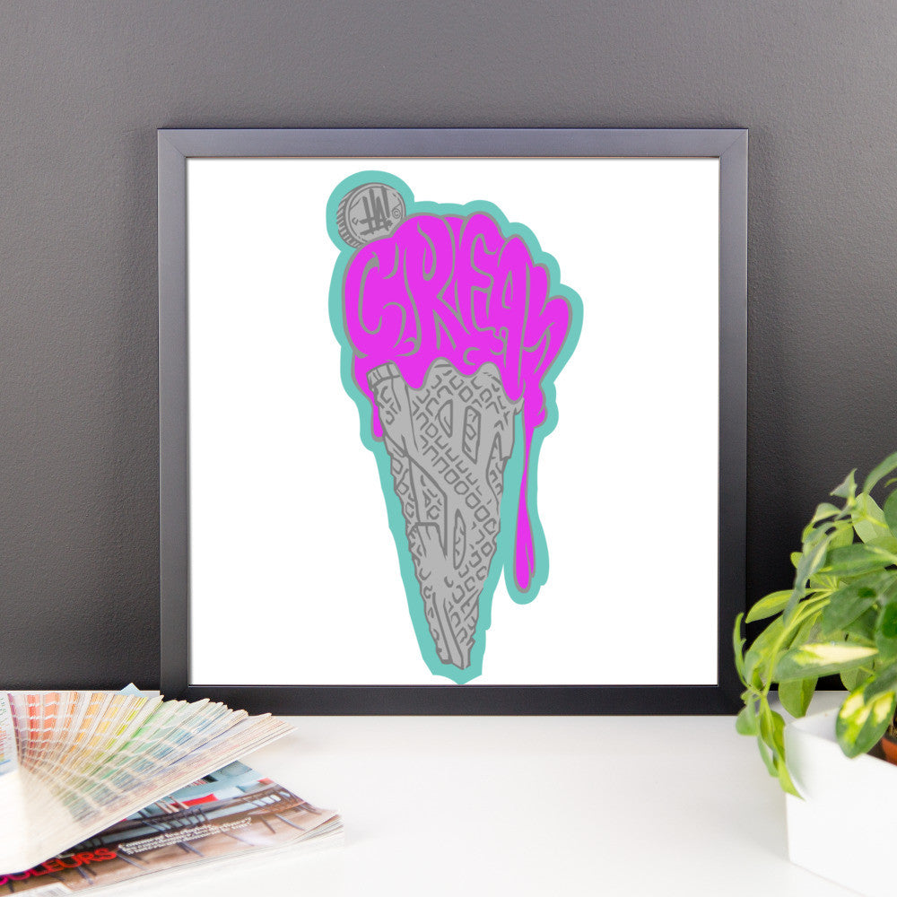 'CREAME' Framed poster - Streetwear, Print - Merchandise, Hella Sexy Dope - HSD, Hella Sexy Dope - Hella Sexy Dope