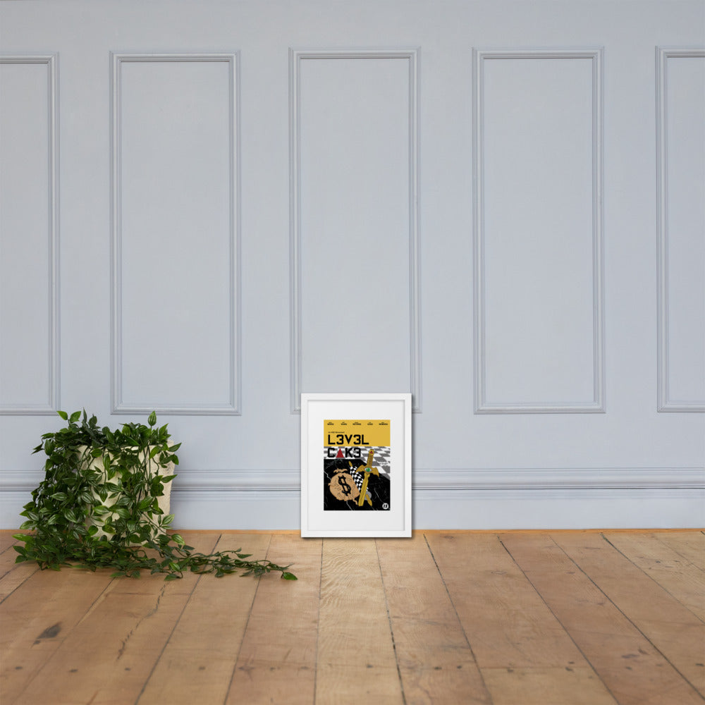 'L3v3l Cak3' Framed poster - Streetwear, Print - Merchandise, Hella Sexy Dope - HSD, Hella Sexy Dope - Hella Sexy Dope